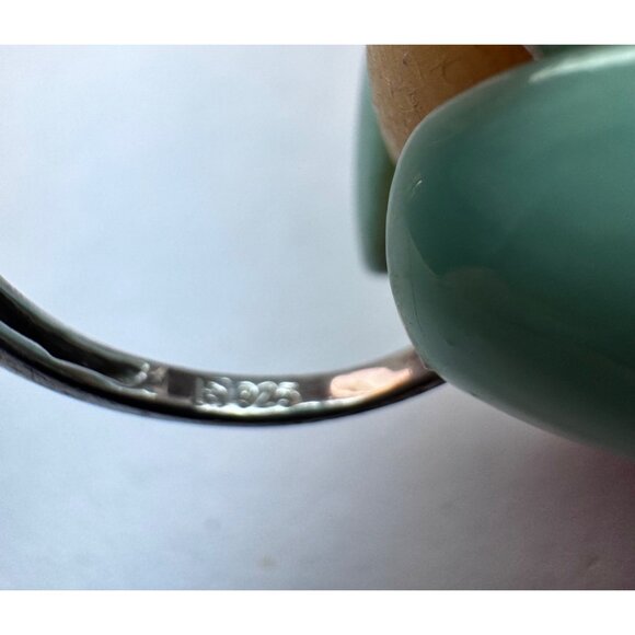 Estate 925 Sterling Silver Green Stone Ring Vintage Style Size 6.75 Filigree - Picture 12 of 12